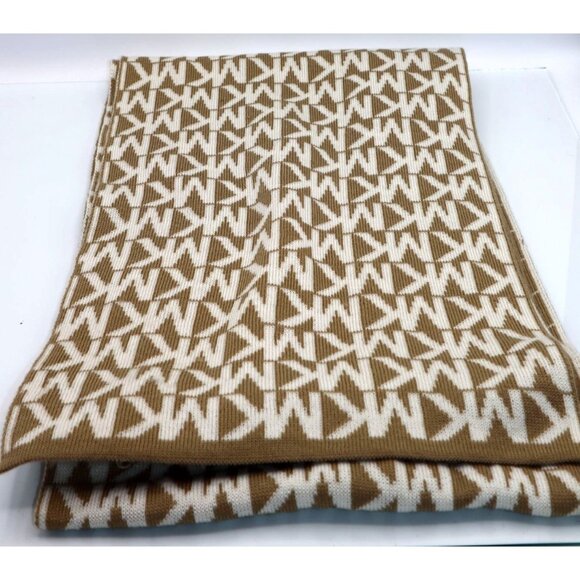Michael Kors Monogram Scarf Beige & White Cozy Minimalist Aesthetic - Picture 6 of 6